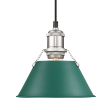 Golden Canada 3306-S PW-GN - Yep by Golden Lighting Orwell 1-light 8in Pendant in Pewter and Pine Green shade